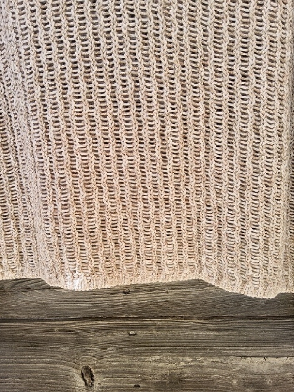 Chico's Open-Weave V-Neck Sweater in Light Beige Size XL - Picture 4 of 9